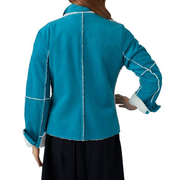 Velvet Brand Teal Small Zip Front Sweater Jaket - Picture 3 of 6